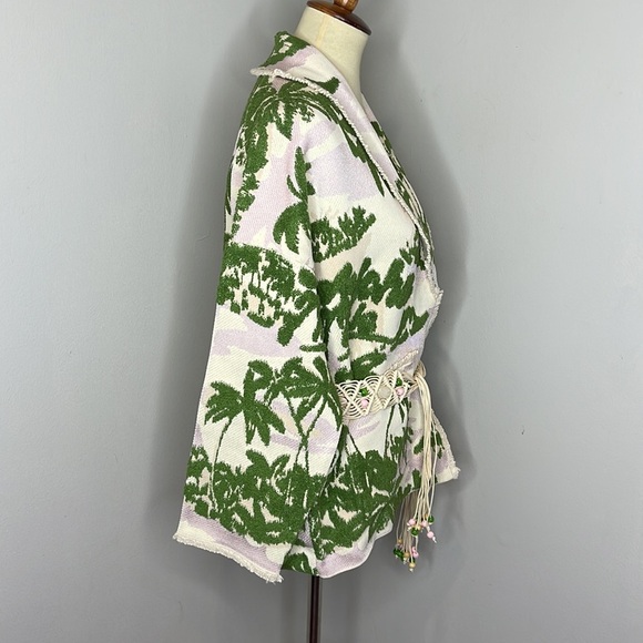 MAJE Imprime‎ Aloha Beige Belted Cardigan Jacket sz 2 SMALL - Picture 6 of 11